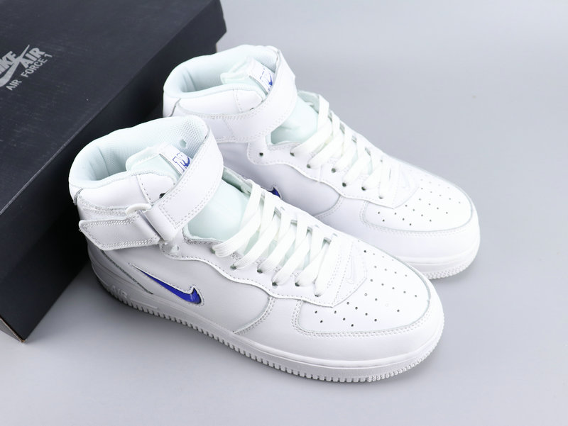Women Nike Air Force 1 Mid Retro PRM QS White Blue Shoes